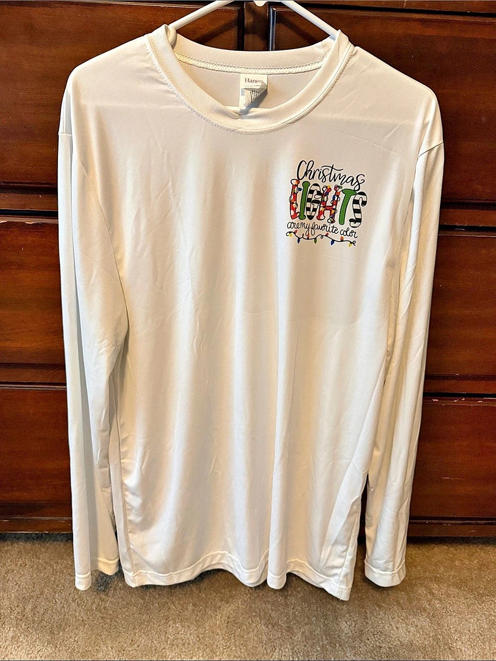 Hanes Christmas Lights Long Sleeve Tee